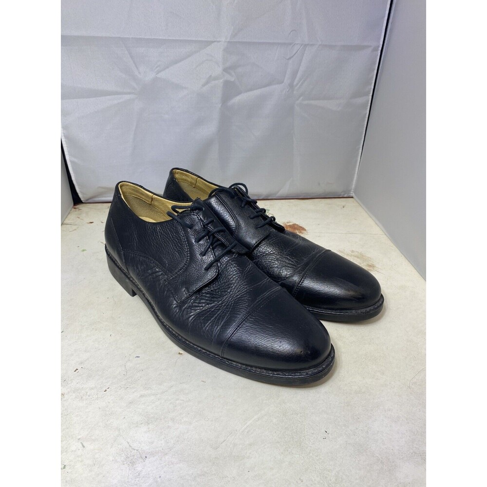 Studio Belvedere Shoes Mens 10 D Duke Dress Cap Toe Oxford Black Leather Lace Up